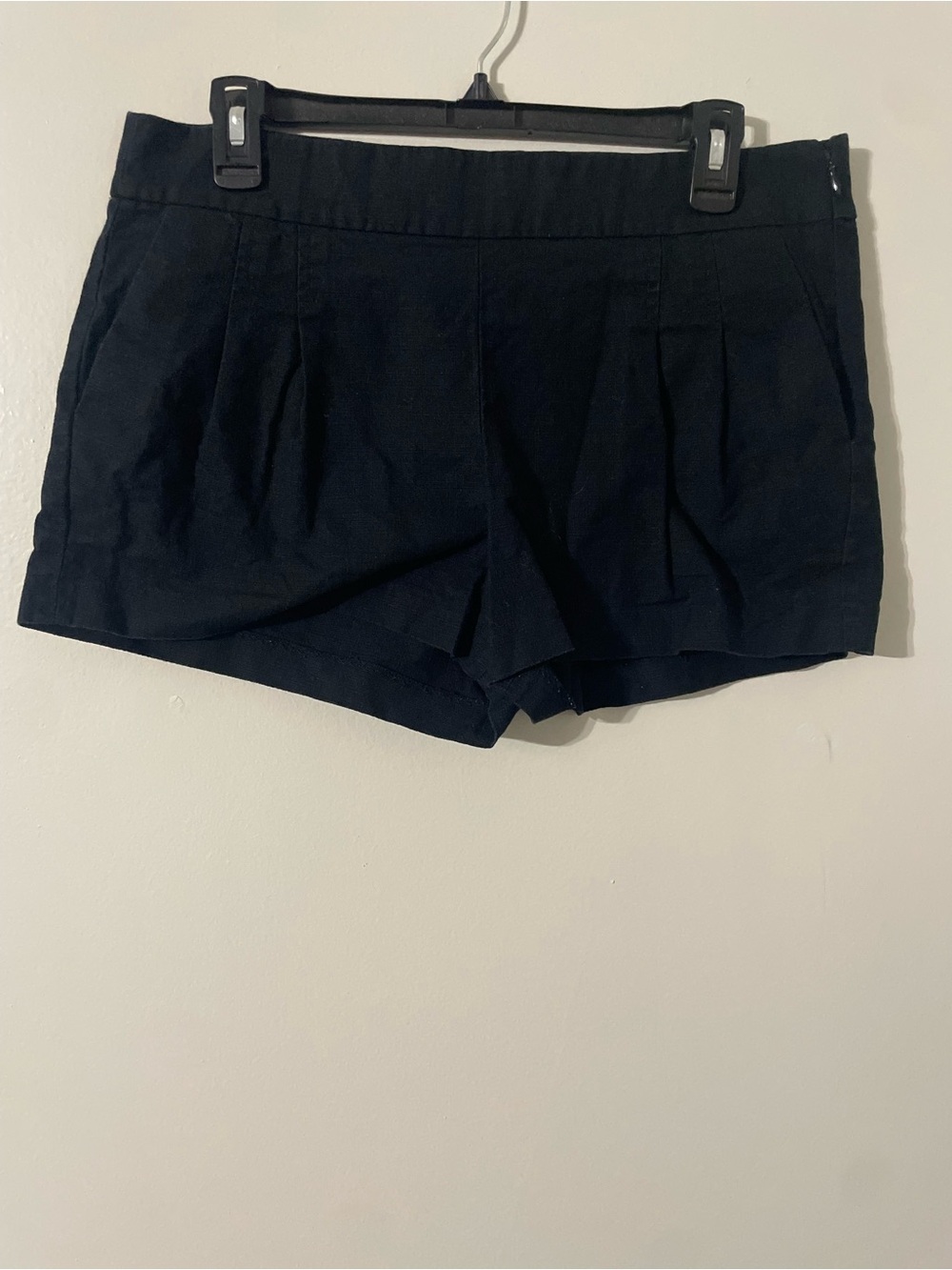 J. Crew Black Pleated Front Women's Shorts 98% Cotton Sz-Ladies 10